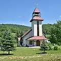 Modern church of Saint Peter and Paul in Topoľa