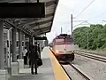 Train arriving at Wickford Junction station, June 2013