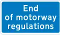 Entrance to motorway service area, or similar facility within the length of a motorway where motorway regulations cease to apply