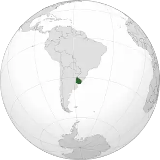 Location of Uruguay