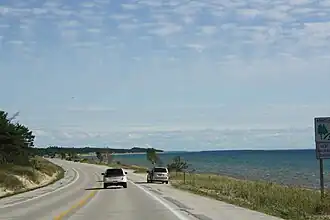 US&nbsp;2 along Lake Michigan, the Top of the Lake Scenic Byway