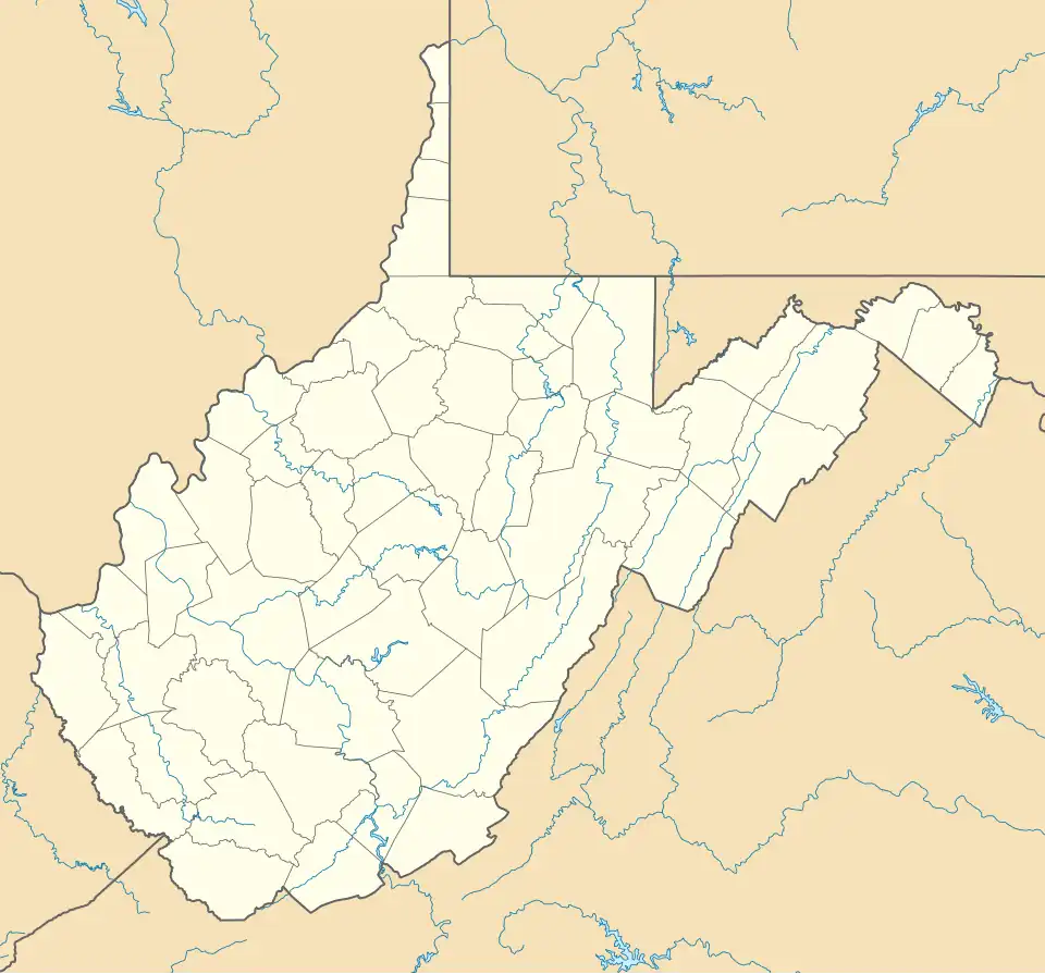 Map showing the location of Nelson Rocks