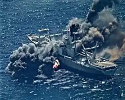 Durham being sunk, 30 August 2020.