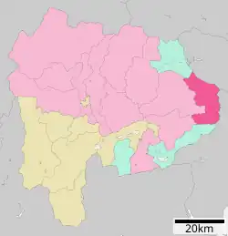 Location of Uenohara in Yamanashi Prefecture