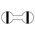The horizontal white dumb-bell but with a black bar placed perpendicular to the shaft across each circular portion of the dumb-bell when displayed in a signal area indicates that aircraft are required to land and take off on runways only, but other manoeuvres need not be confined to runways and taxiways.