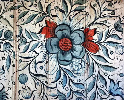 Rose painting in Uvdal Stave Church, Buskerud, Norway