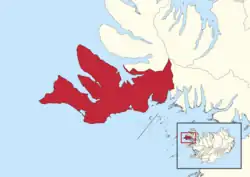 Location of the Municipality of Vesturbyggð