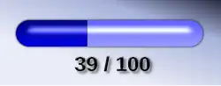 A light blue bar, 39% of which is filled with a darker shade of blue