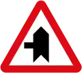 Side road junction to left