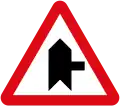 Side road junction to right