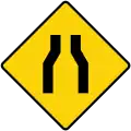 Road narrows