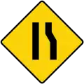 Road narrows on right side
