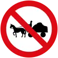 No animal-drawn vehicles