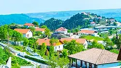 View of Laçın town in 2024