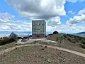 The abandoned radar tower and parking lot in 2020