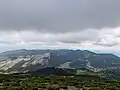 View on Montenegrin mountains from top of Mokra Gora