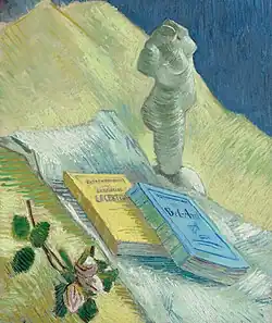 Still Life with Plaster Statuette, a Rose and Two Novels, 1887, Kröller-Müller Museum, Otterlo (F360)