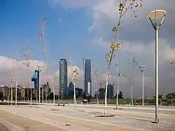 Sanhattan, Santiago's financial district with the Great Tower of Santiago.