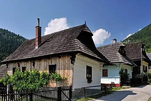Image 15Wooden folk architecture can be seen in the well preserved village of Vlkolínec, a UNESCO World Heritage Site (from Culture of Slovakia)