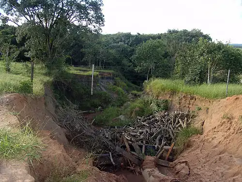Voçoroca (Portuguese for gully) in Avaré, Brazil