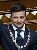 Collar of the president of Ukraine, one of whose medallions contains Vytis (Pohonia)