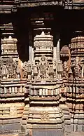 Shrine outer wall relief and molding
