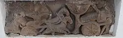 Sculpture of Cham mounted archers on chariots. c. 11th–13th century.