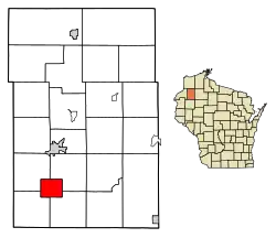 Location of Shell Lake in Washburn County, Wisconsin