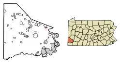 Location of Finleyville in Washington County, Pennsylvania.