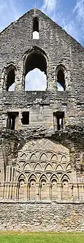 Chapter house intersecting arches and south transept gable