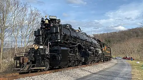 No. 1309 pulling a test train on Helmstetter’s Curve on December 16, 2021