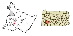 Location of Youngwood in Westmoreland County, Pennsylvania.