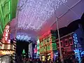 The view along Main Street is illuminated by one million Christmas lights.