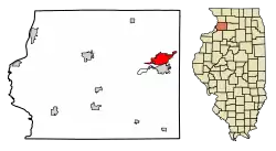 Location of Sterling in Whiteside County, Illinois.