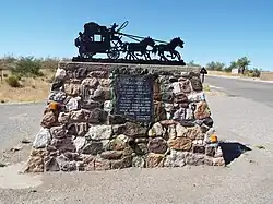 Vicinity marker where the Wickenburg Massacre took place (33°57′47″N 112°47′50″W﻿ / ﻿33.963080; -112.797239)