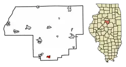 Location of Congerville in Woodford County, Illinois.