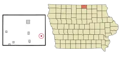 Location of Grafton, Iowa