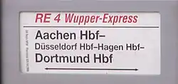 Train running label
