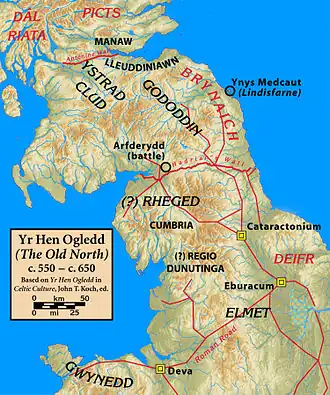 A map of northern Britain from c. 550-650 AD