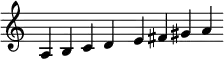 { \new Staff \with {\omit TimeSignature} \relative{a b c d \omit Score.BarLine e fis gis a} }