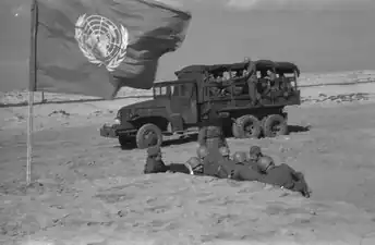 UNEF soldiers resting